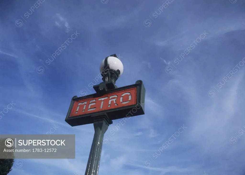 Metro sign, Paris, France.