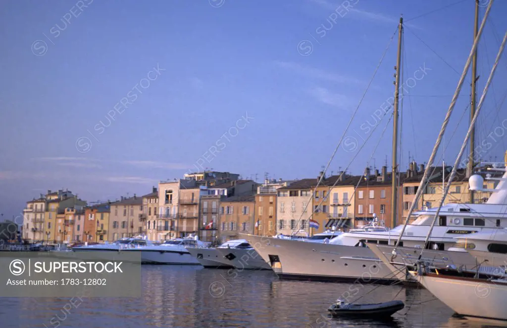 Yachts in harbor in St Tropez, St Tropez, France