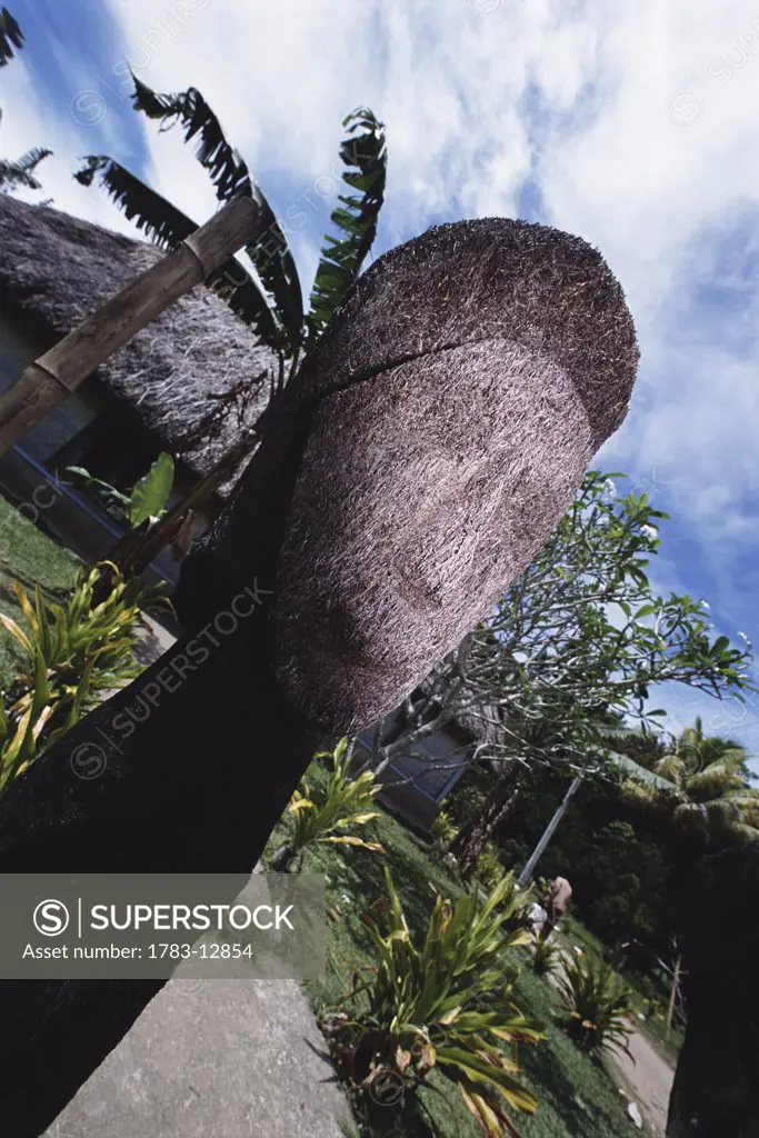 Grass statue infront of village, Fiji