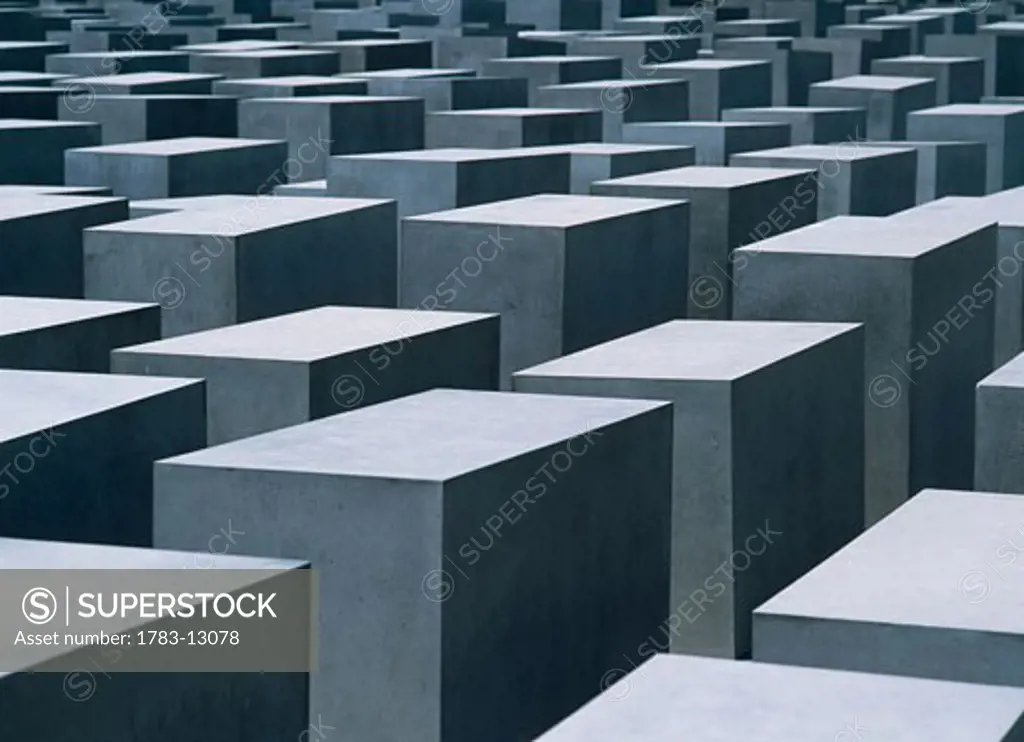 Concrete blocks at Jewish Holocaust Memorial, Berlin, Germany.