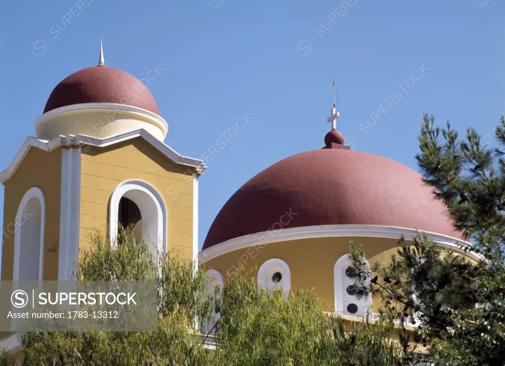 Church domes, Ithaka, Greece.