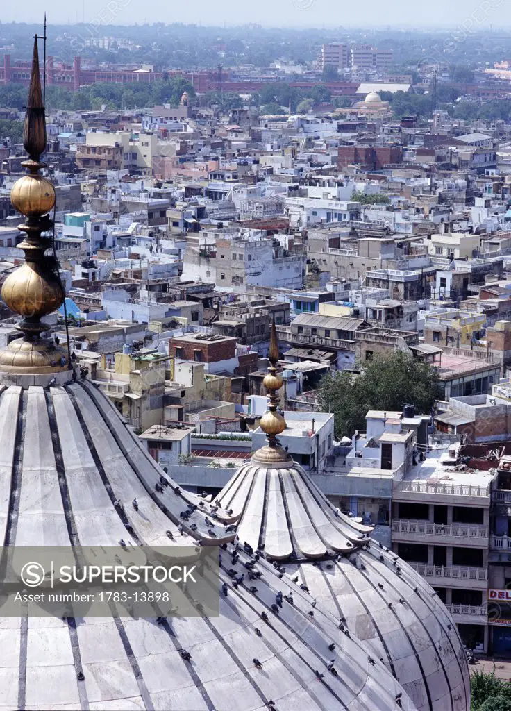 Rooftops of Old Delhi from the Jami Masjid, India
