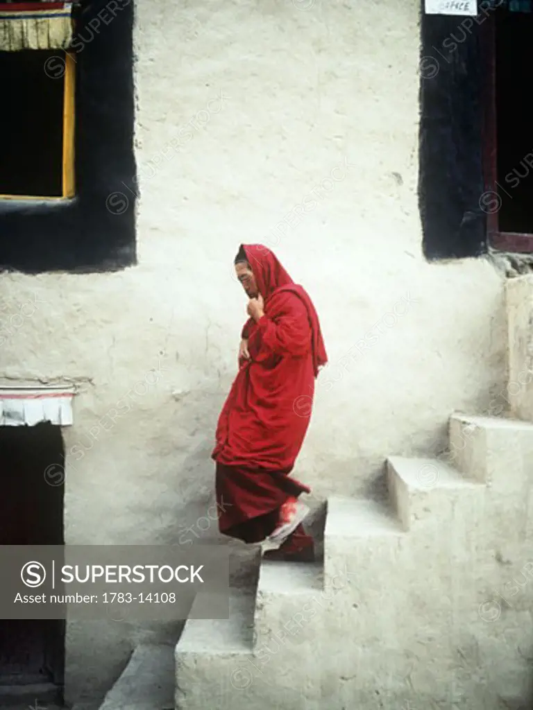 Monk, Tabo Gompa Monastery Spiti, India.