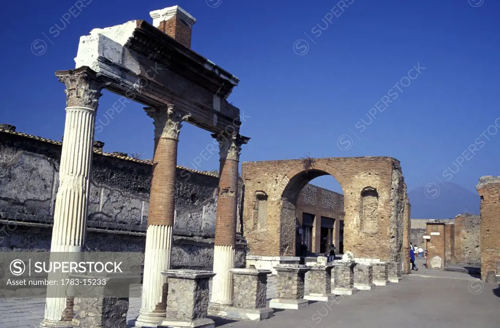 Remains of Colonnade at the Forum Pompeii, Pompeii, Italy