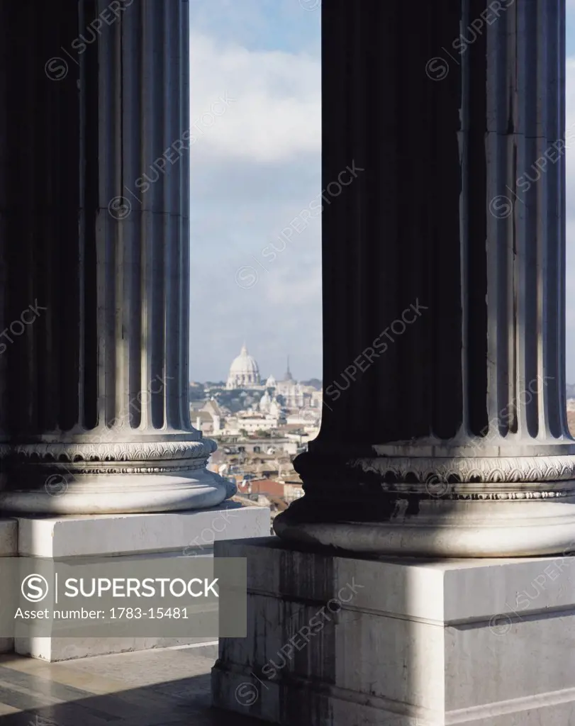 St Peters Basilica from Victor Emanuel Monument , Rome, Italy