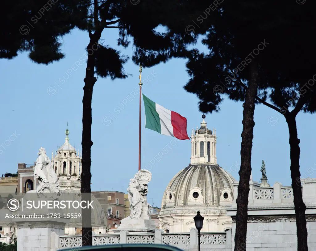 Dome of Santa Maria Di Loreto and Dome di Maria  , Piazza Venezia, Rome, Italy