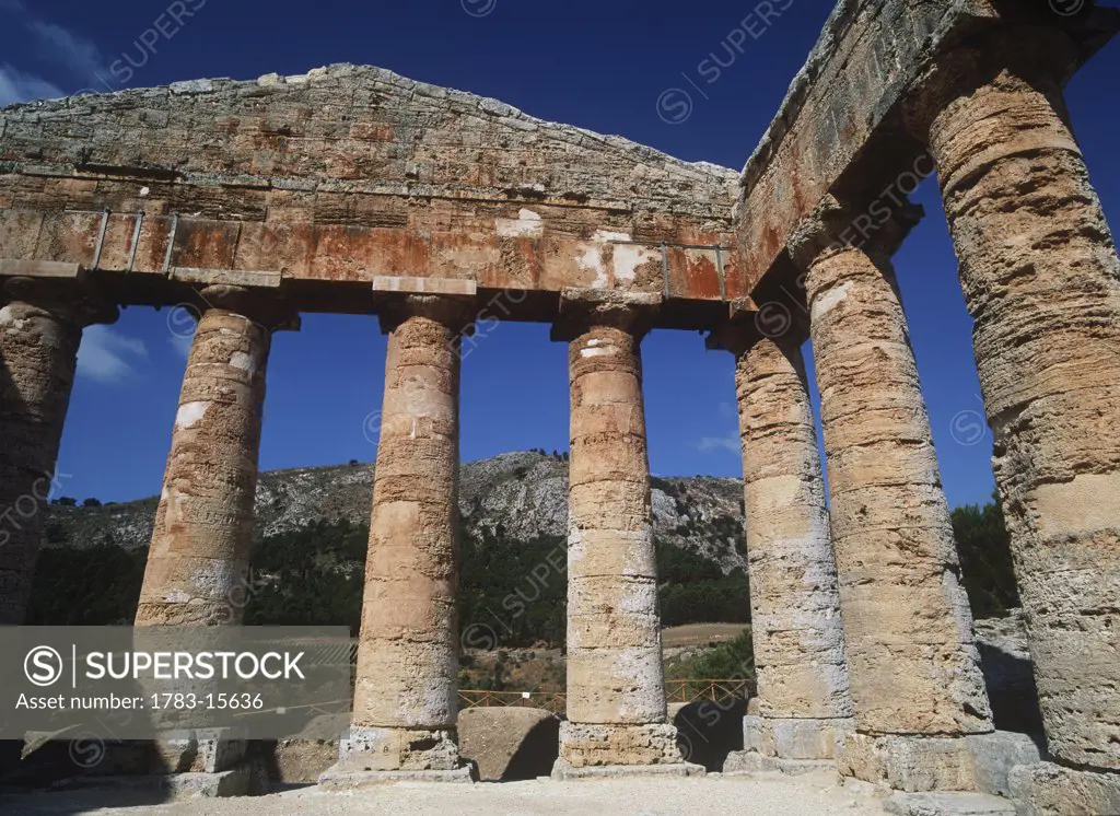 The Doric temple of Segesta, Sicily, Italy.