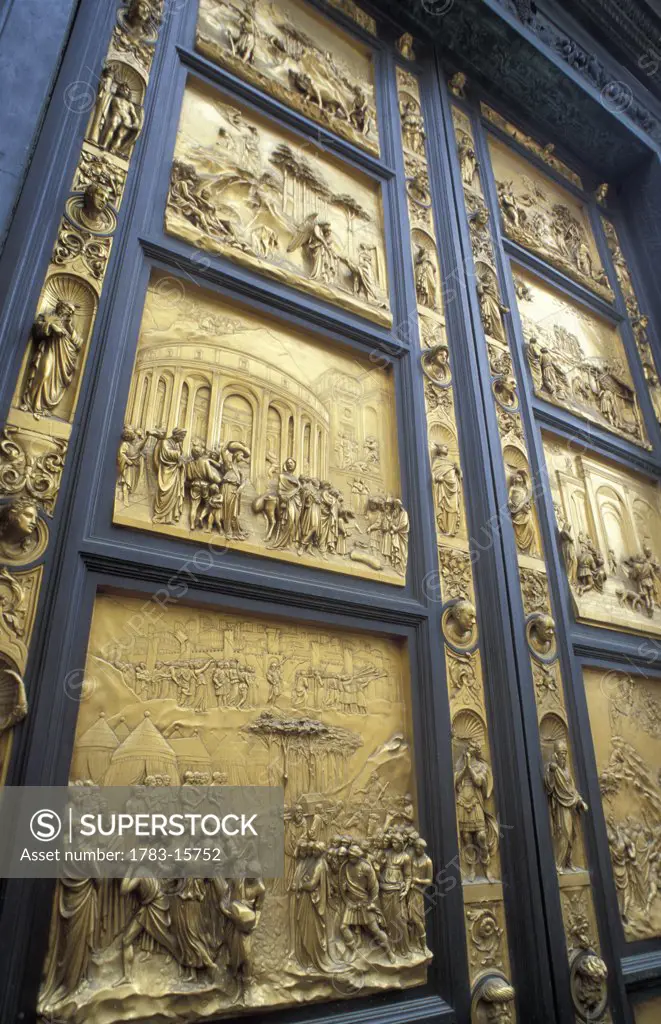 Bronze Baptistery doors, Close Up, Florence, Italy
