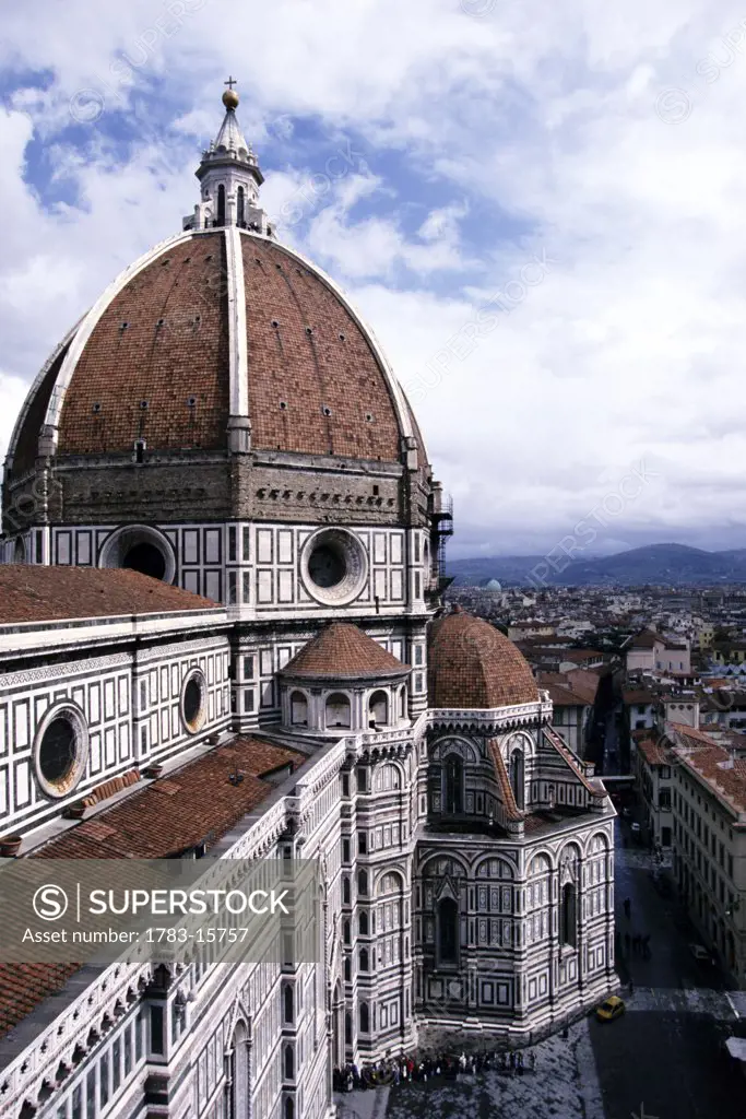View of Duomo and Florence, High Angle View, Florence, Tuscany, Italy