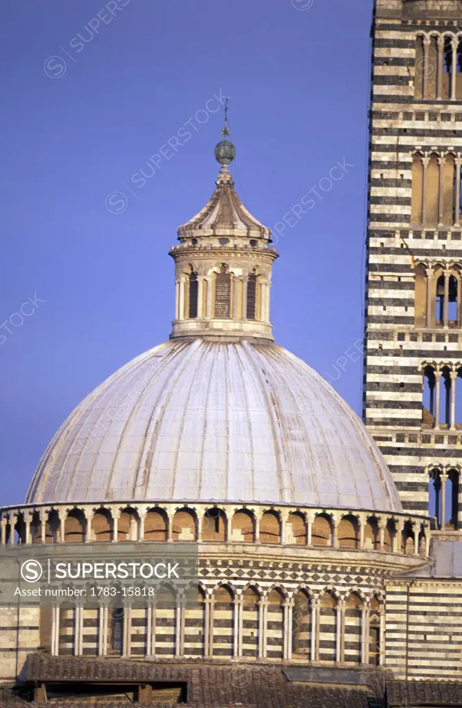 Exterior dome of Cathedral, Siena, Italy.