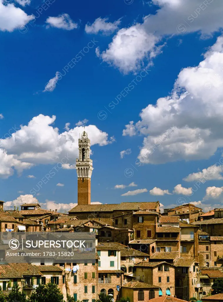 Torre de Mangia and Siena skyline, Tuscany, Italy.