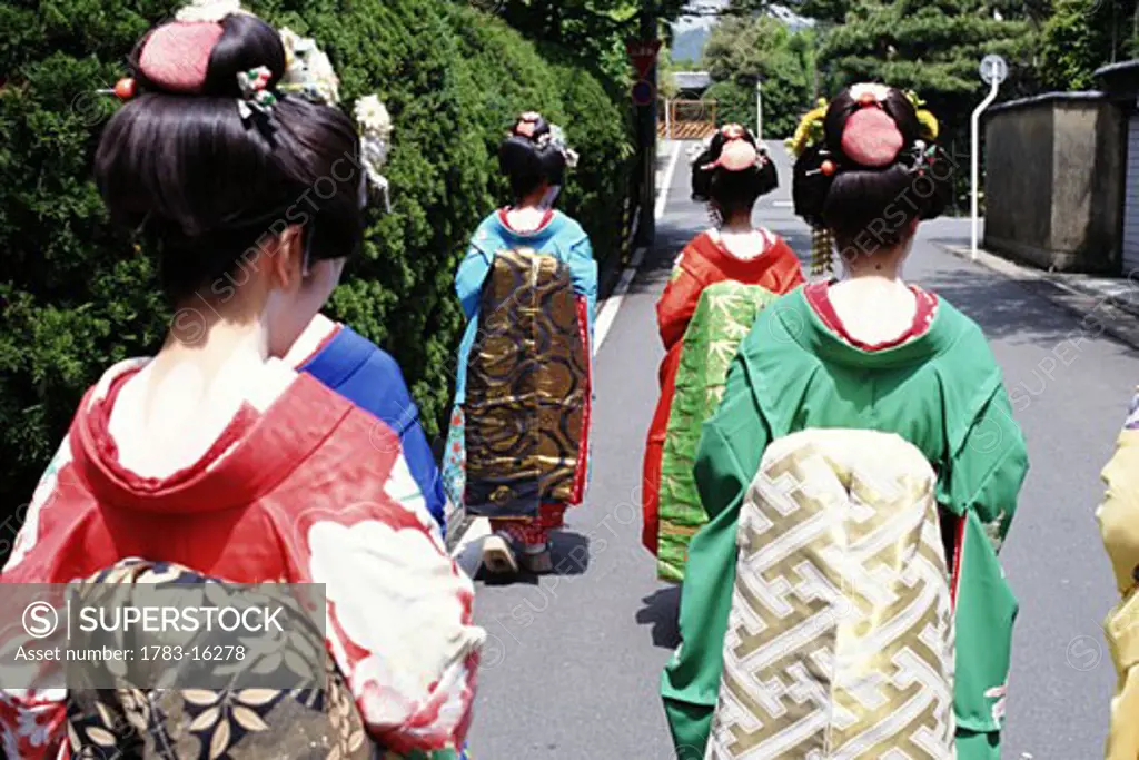 Women Dressed as Geisha, Arashiyama, Western Kyoto, Japan