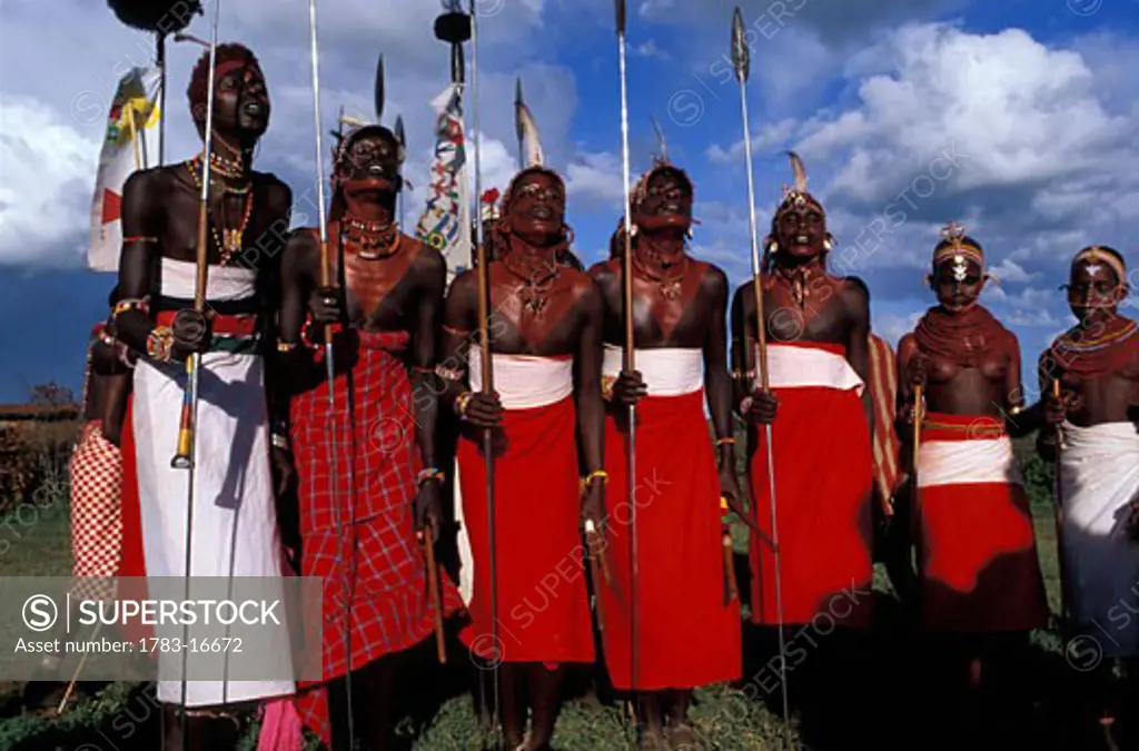 Samburu people, traditional dress, Ol Mayo, Kenya  .