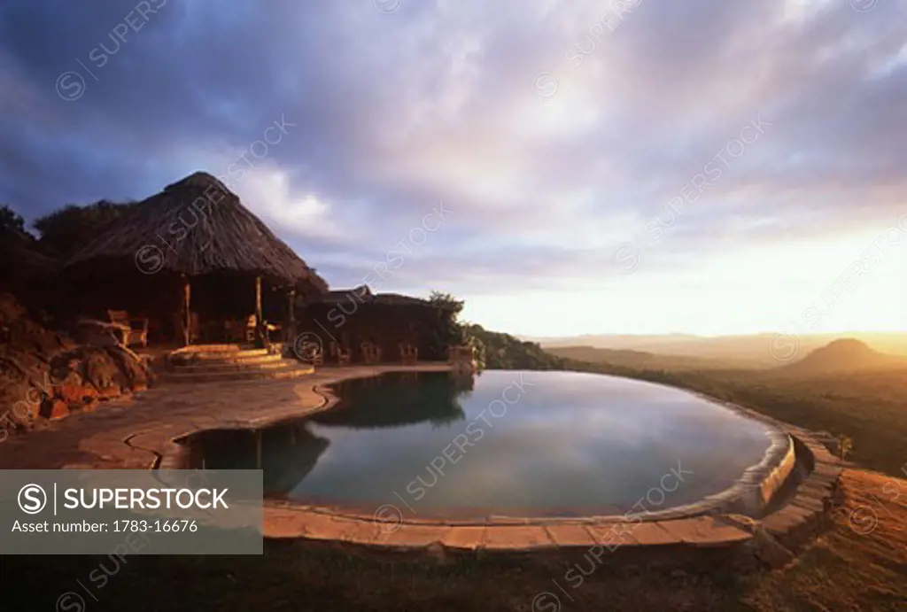 Pool at sunset, Ol Mayo, Kenya  .