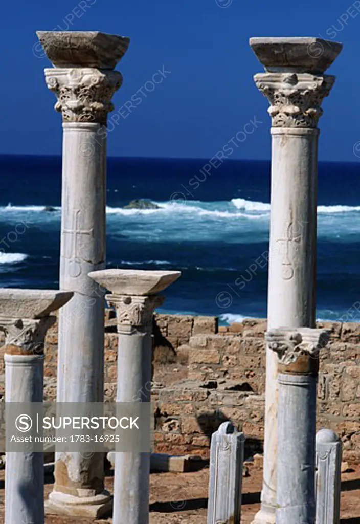 Columns of central church, Apollonia, Libya 