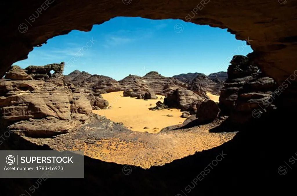 Natural arch in Accacus Mountains, Libya.