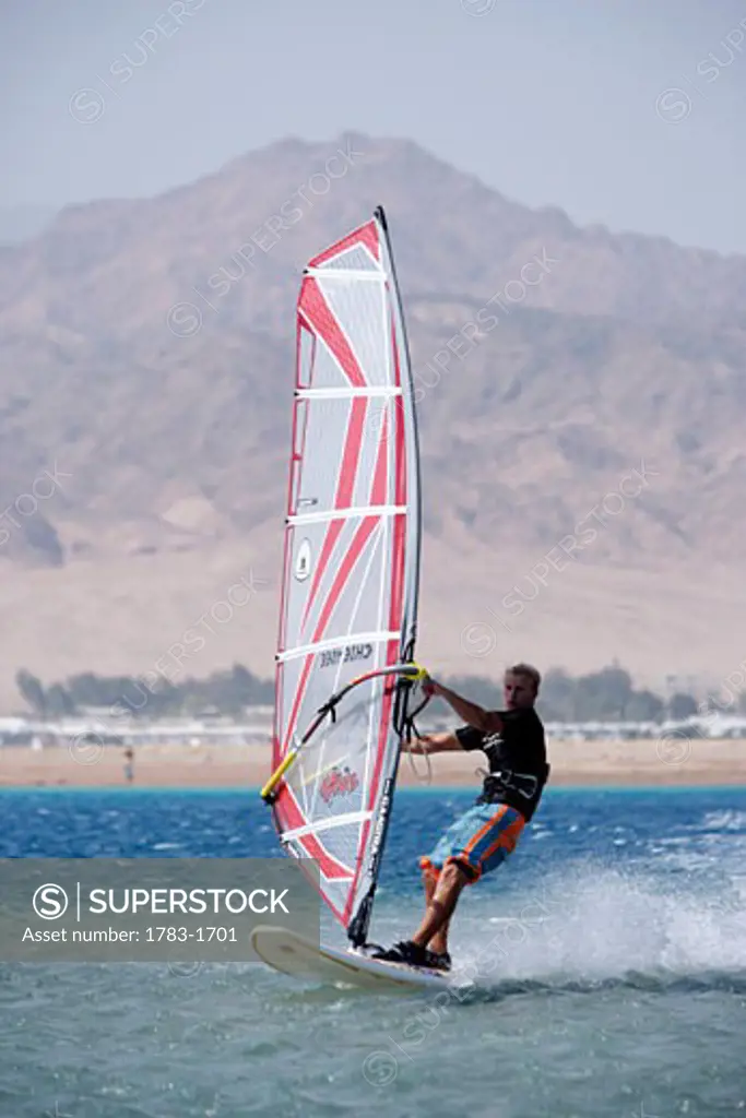 Windsurfing in Dahab, Egypt. 