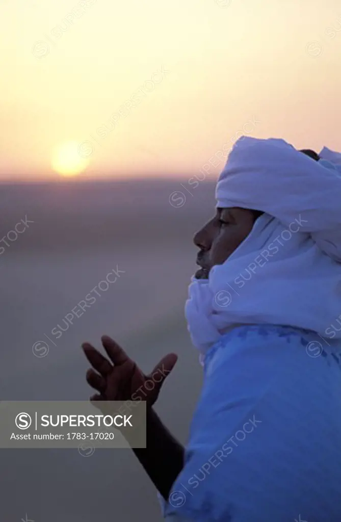 Berber at sunset Ghadames , Tripoli, Libya.