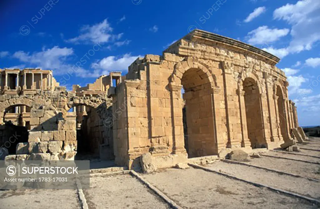 Roman Theatre rebuilt by Mussolini, Sabratha, Libya.