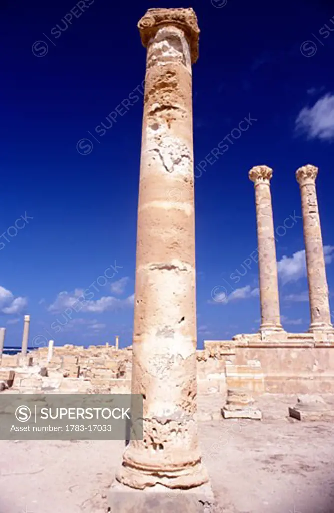 Column, Temple of Liber Pater, Sabratha, Libya.