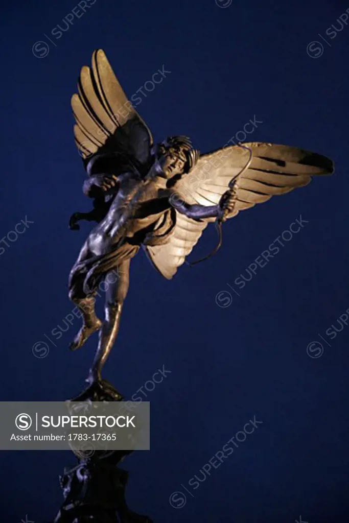 Statue of Eros in Piccadilly Circus, London, England