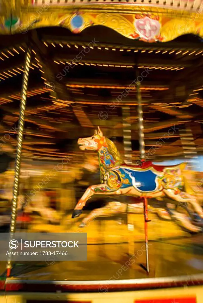 Merry go round, Blurred Motion, London, England