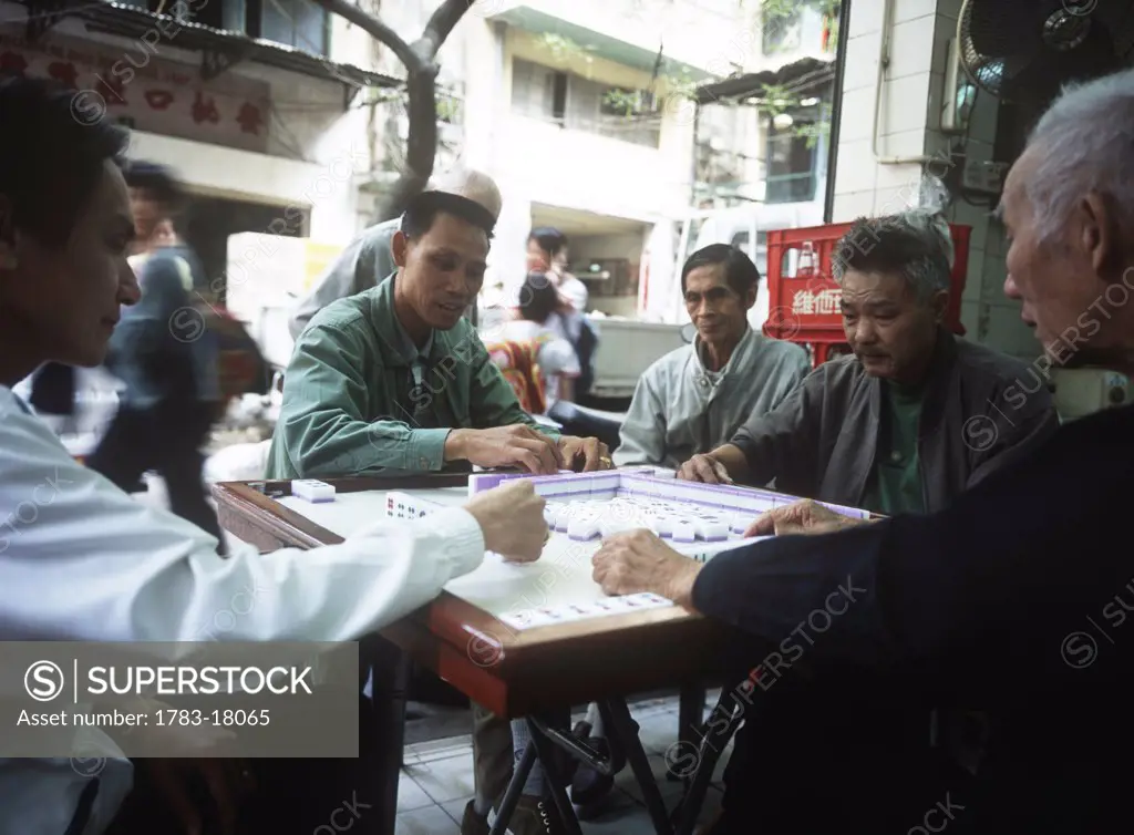 Old people playing Mah Jong 4, Macau.