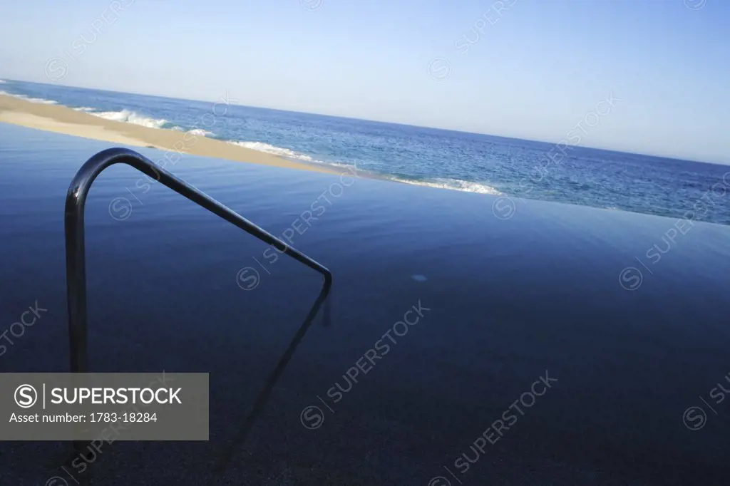 Railing by swimming pool, Los Cabos, Mexico.