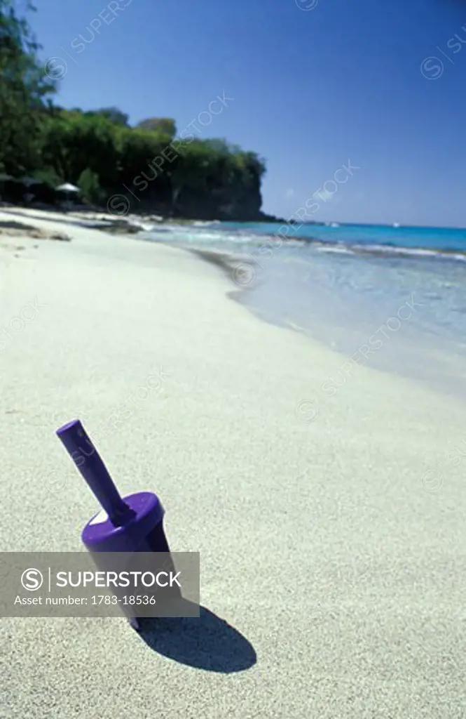 Purple spade on the beach, Low Angle View, Mustique