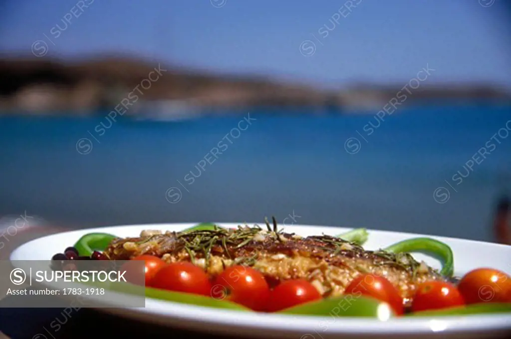 Fish and tomatoes  Lipsi  Greece 