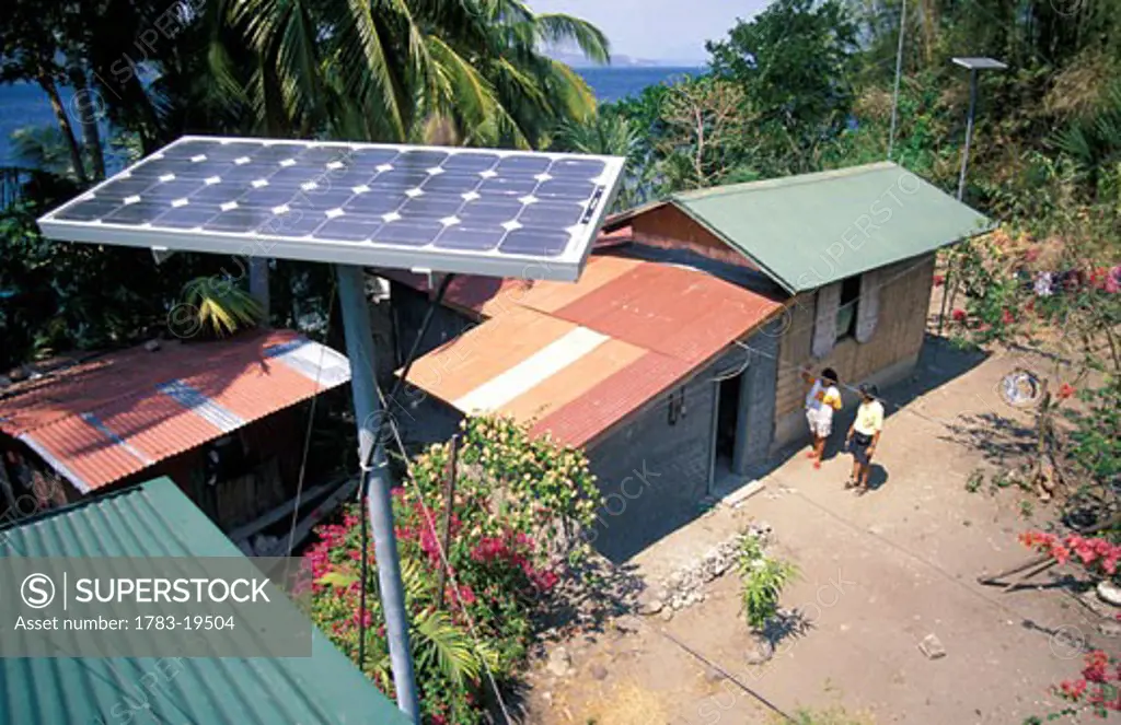 Solar panels on houses , Philippines .