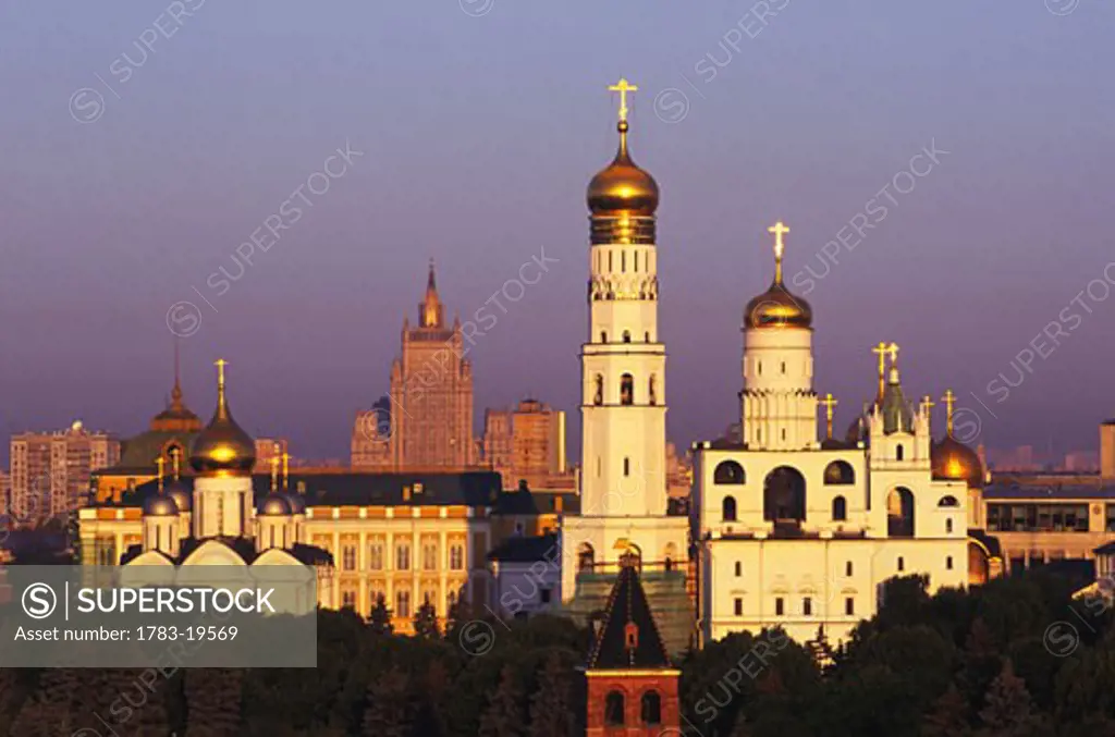 Kremlin against moody sky, Moscow, Russia.