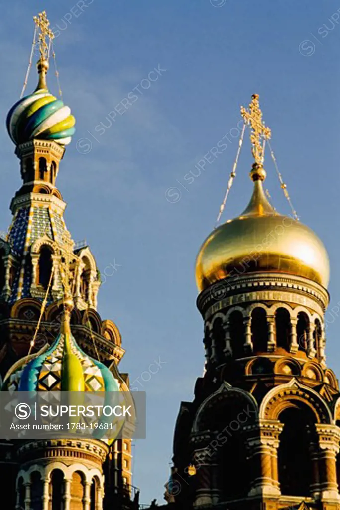 Domes of Church of Resurrection of Christ, St. Petersburg, Russia