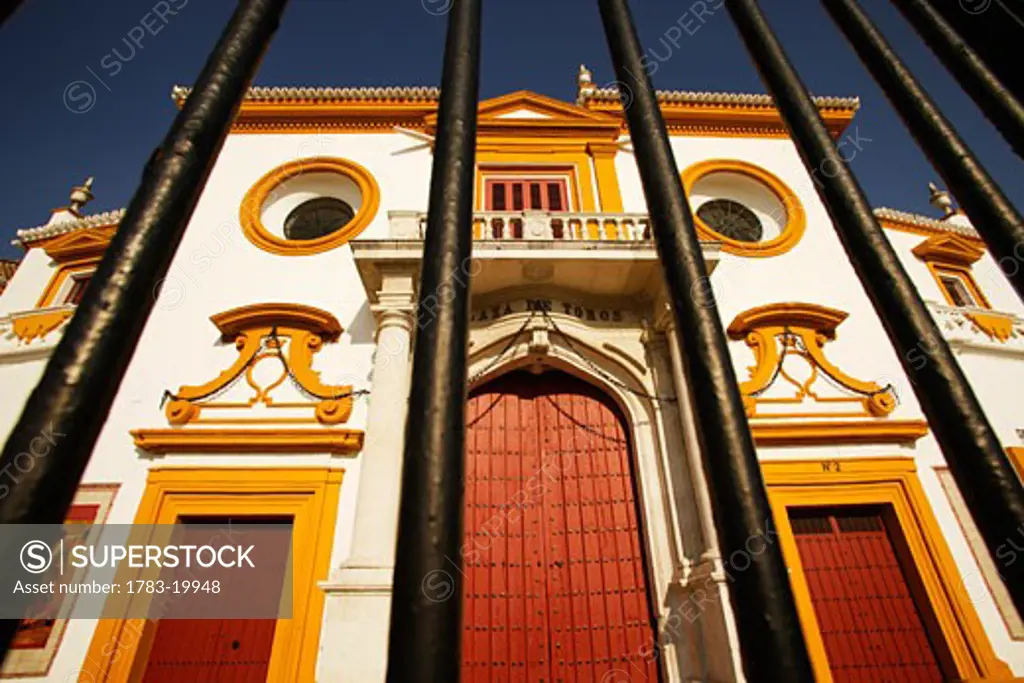 Bullring Museum and fence, Seville, Andalucia, Spain