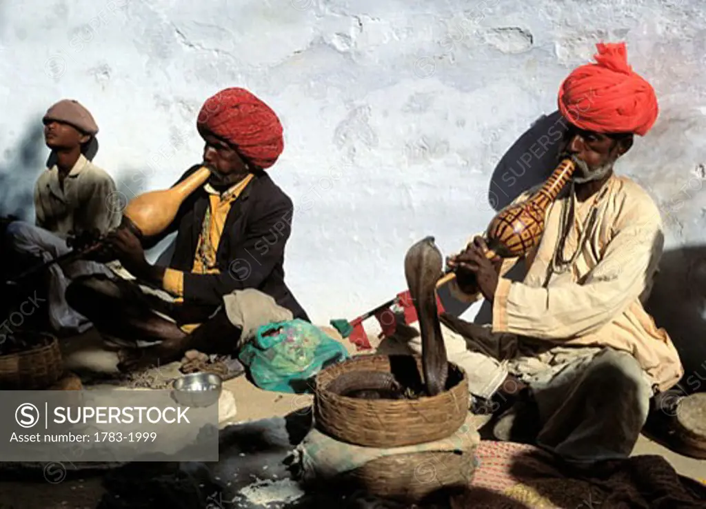 Snake charmers, Rajasthan, India. 