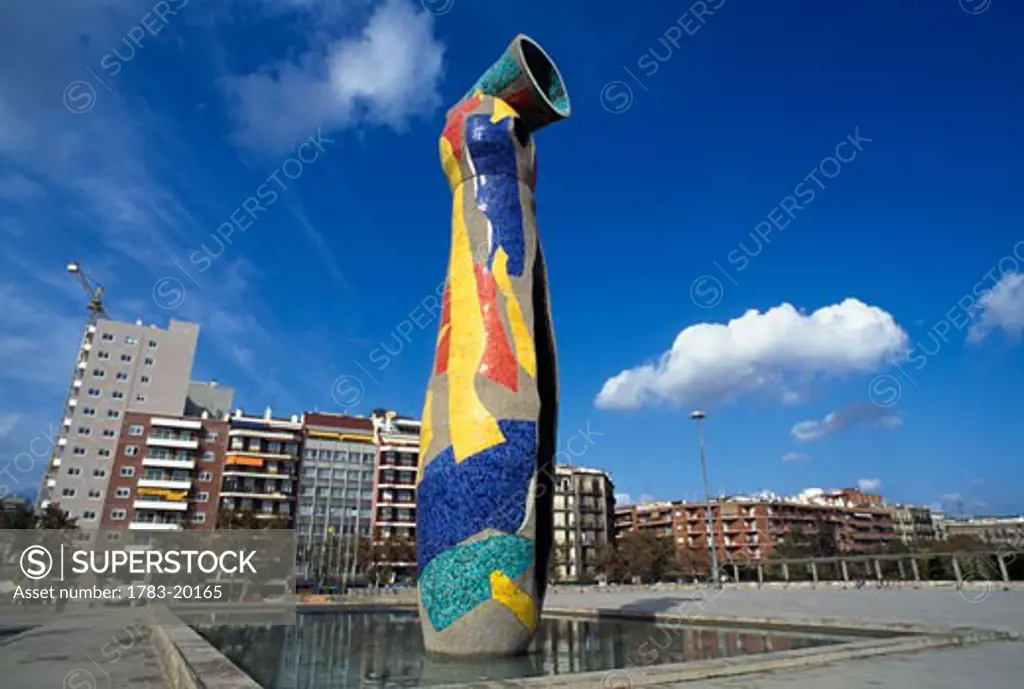 Sculpture Dona in Ocel, Park Joan Miro, Barcelona, Spain