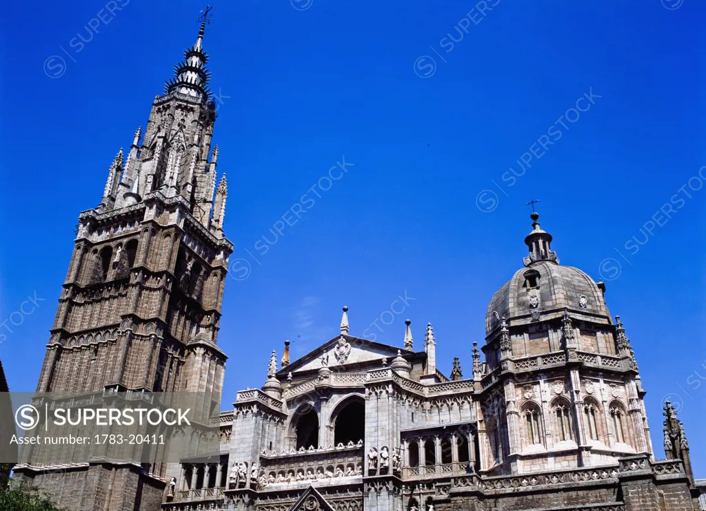 Exterior of Toledo Cathedral, Spain, Toledo, Spain.