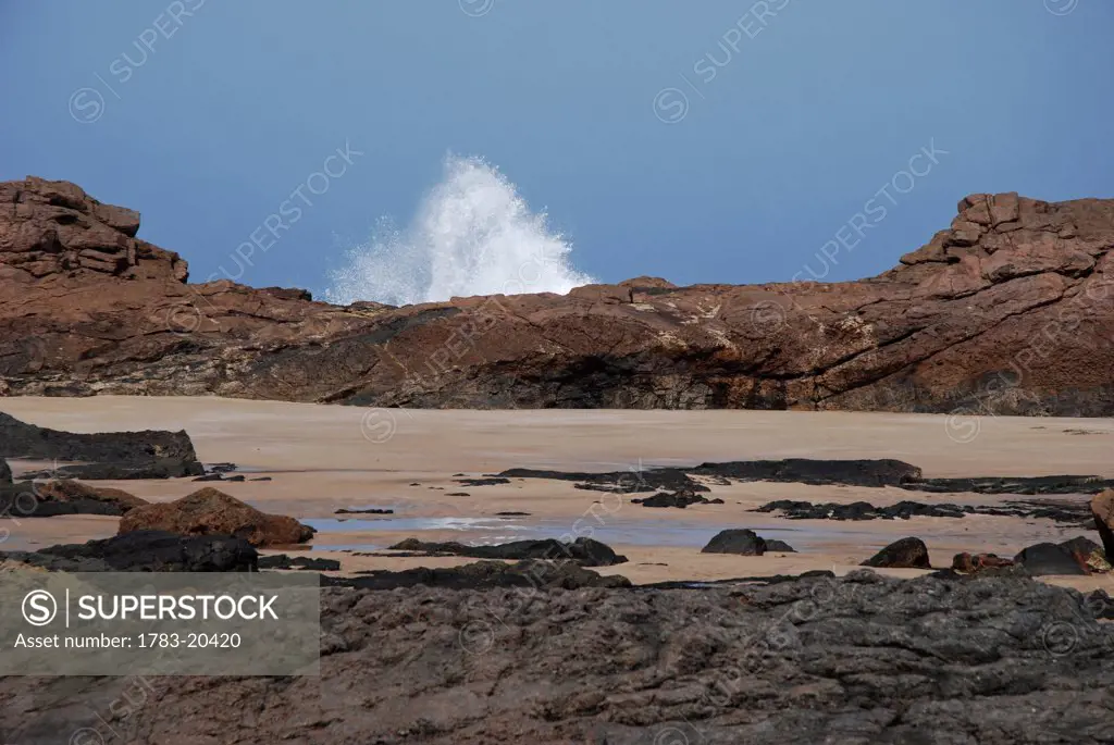 Breaking wave, Fuerteventura, Canary Islands, Spain.