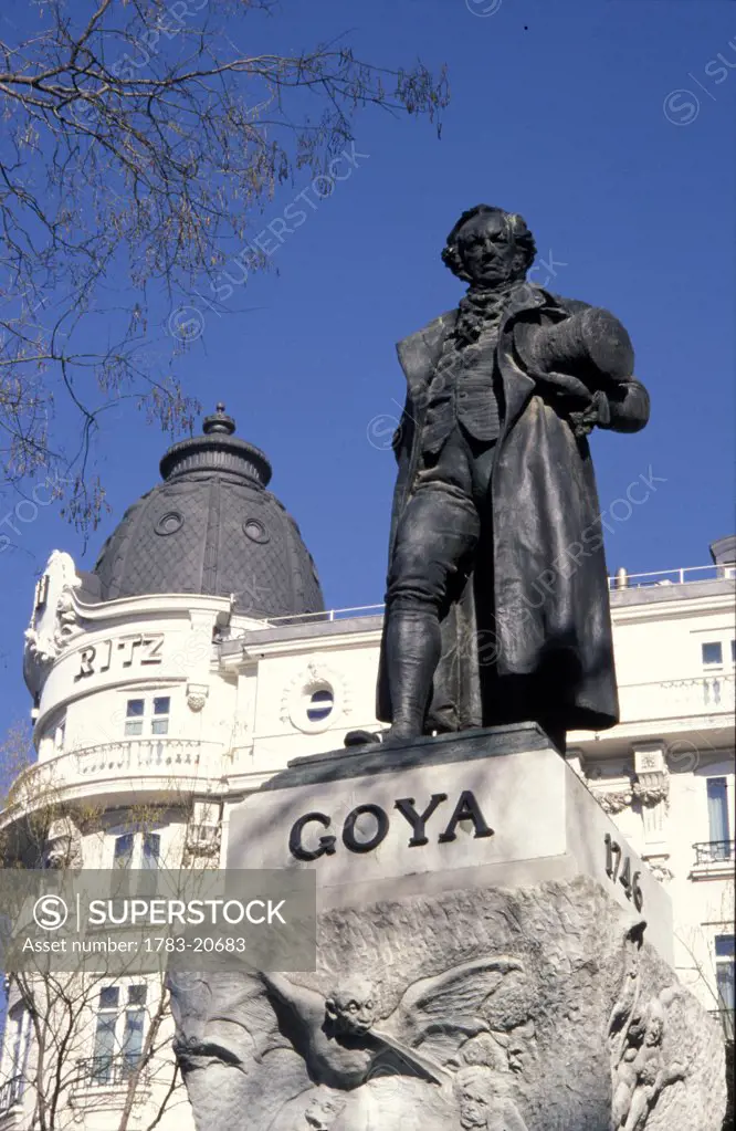 Statue of Goya outside the Prado Museum, Madrid, Spain 