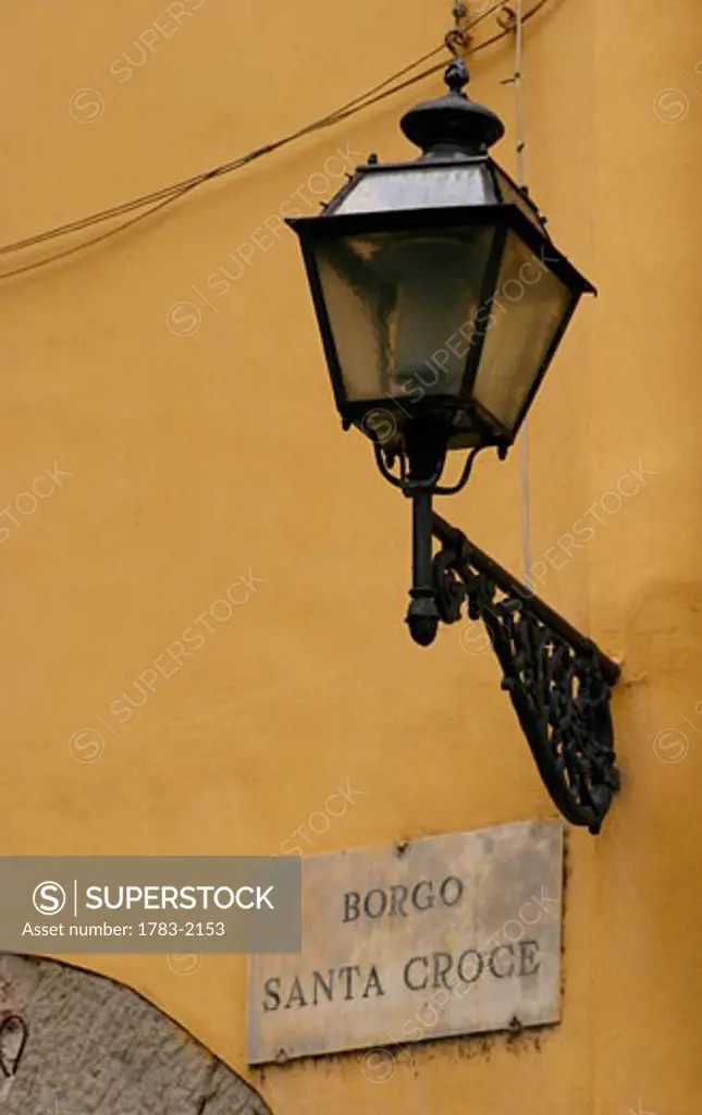 Old street lamp, Florence, Italy