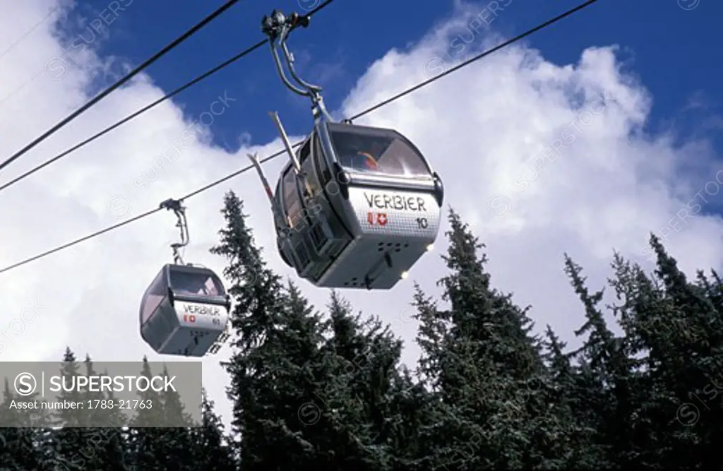Cable Cars in Verbier, Switzerland