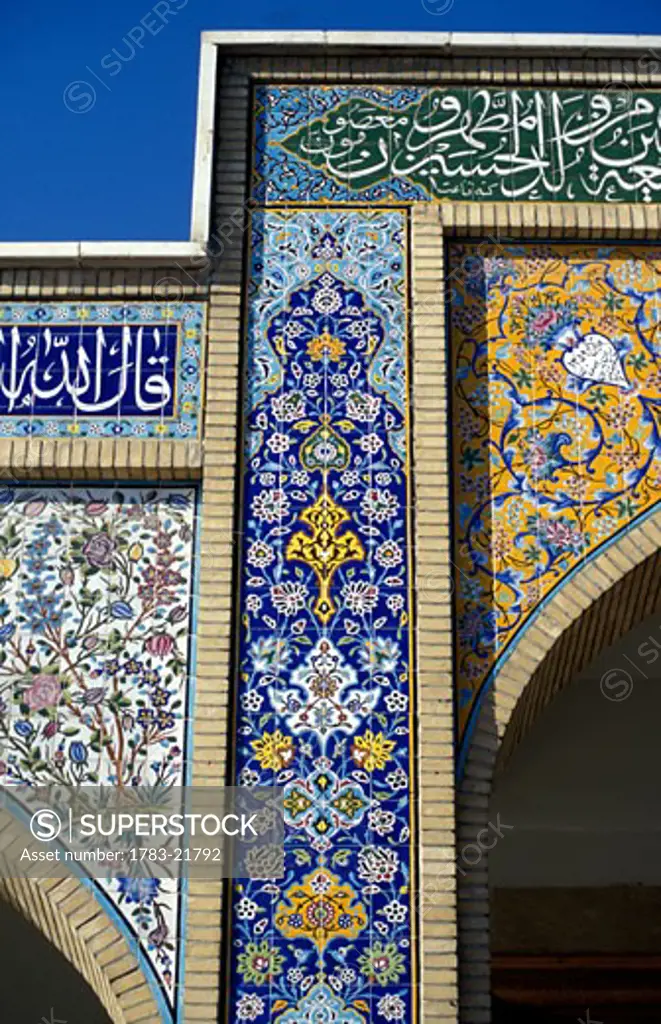 Tile detail Zainab Mosque at Tomb of Fatimas Daughter, Damascus, Syria