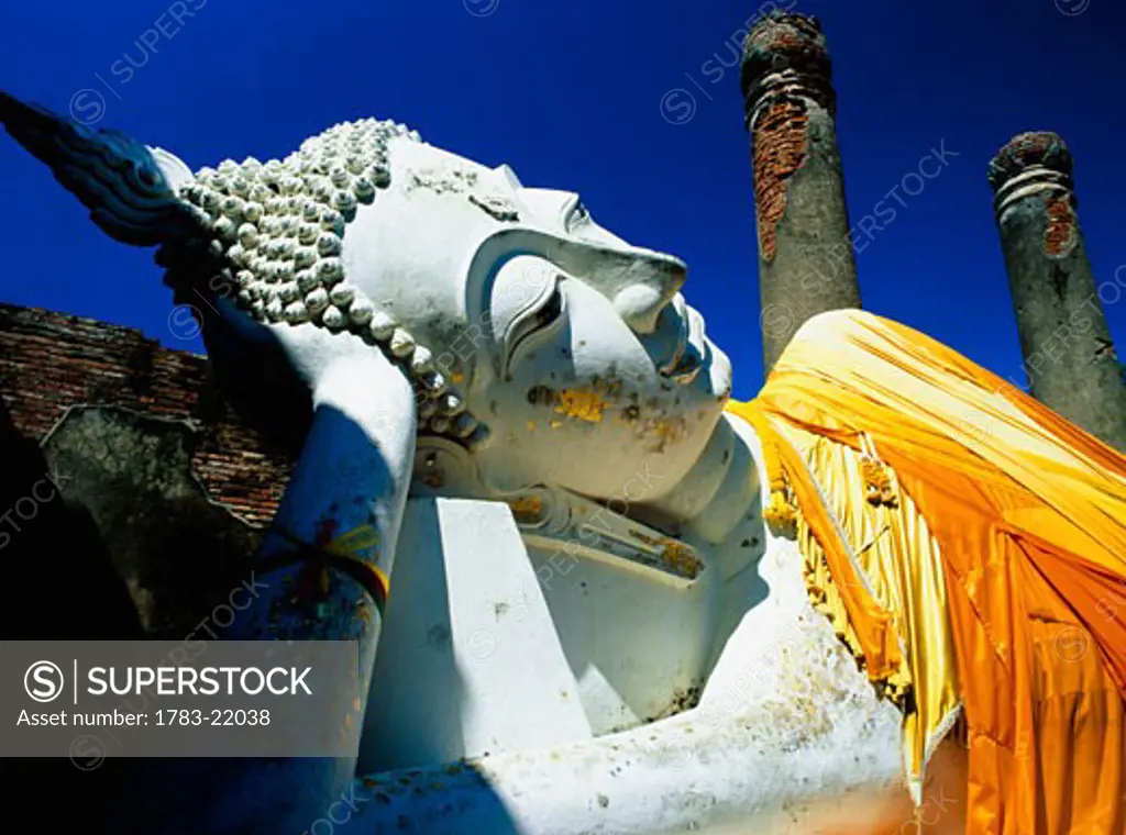 Reclining Buddha statue at Wat Yai Chai Monghon, Ayuthaya, Thailand, Ayuthaya, Thailand.