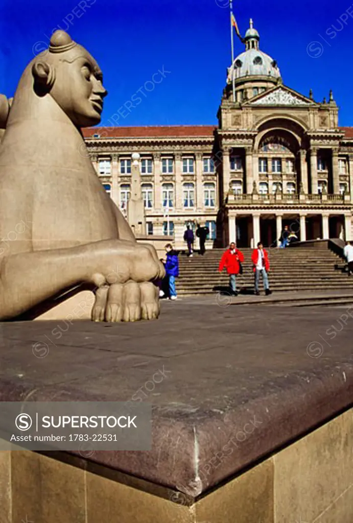 Sphinx at Victoria Square, Birmingham, England, UK.