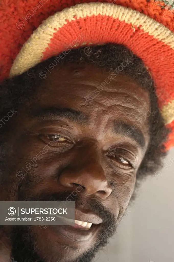 Portrait of rasta man, Negril, Jamaica.