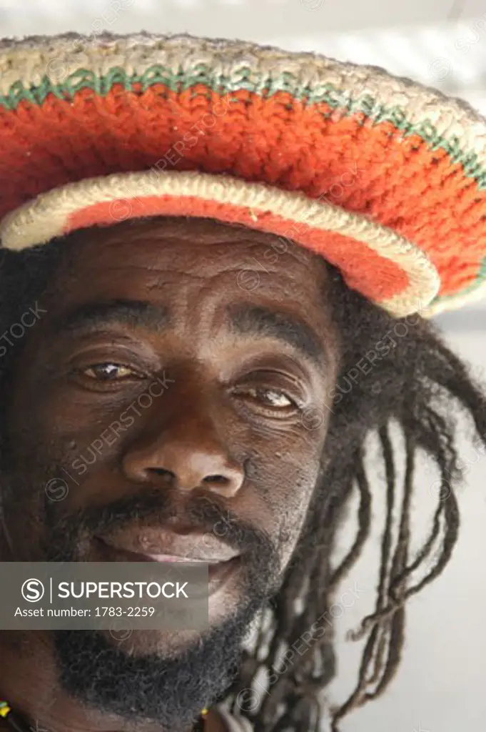 Portrait of rasta man, Negril, Jamaica.