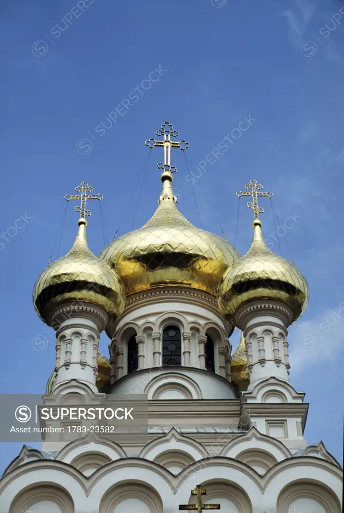Aleskandr Nevsky Cathedral, close up, Sadovaya, Yalta, Crimea, Ukraine 