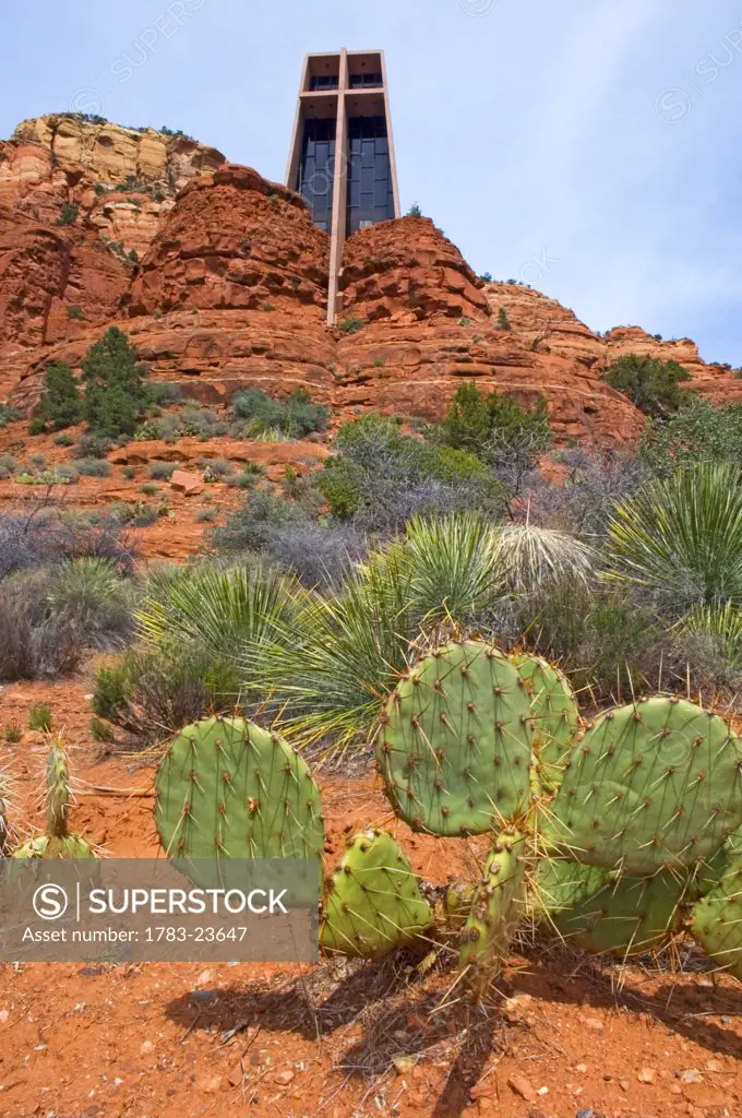 Chapel of the Holy Cross in the red rocks of Sedona. , Arizona, USA.