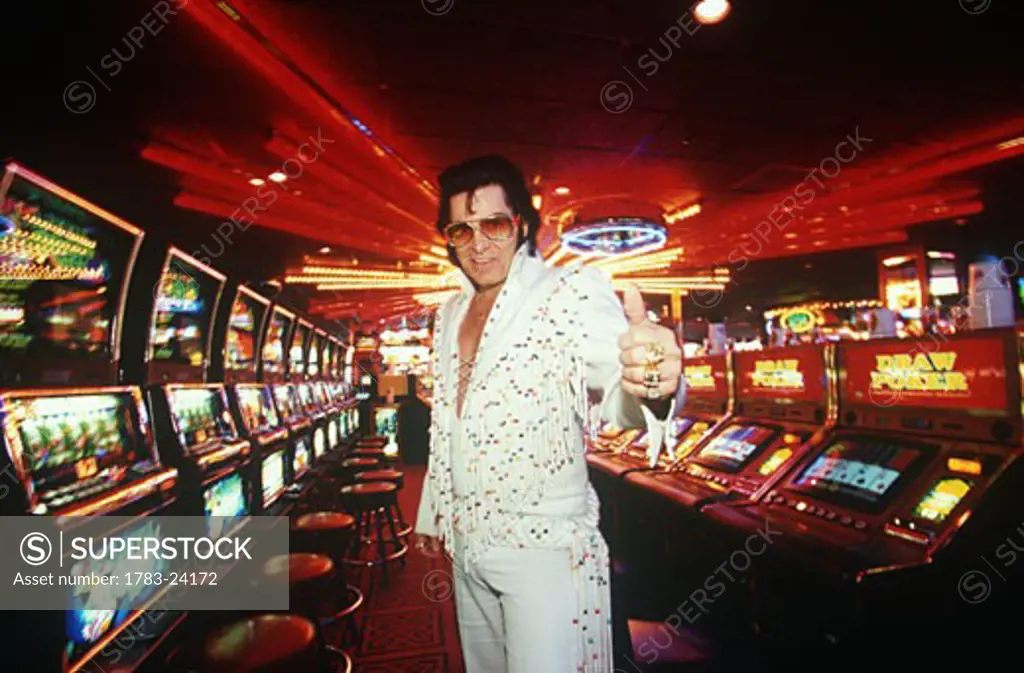 Elvis in Casino, Las Vegas, Nevada, USA.