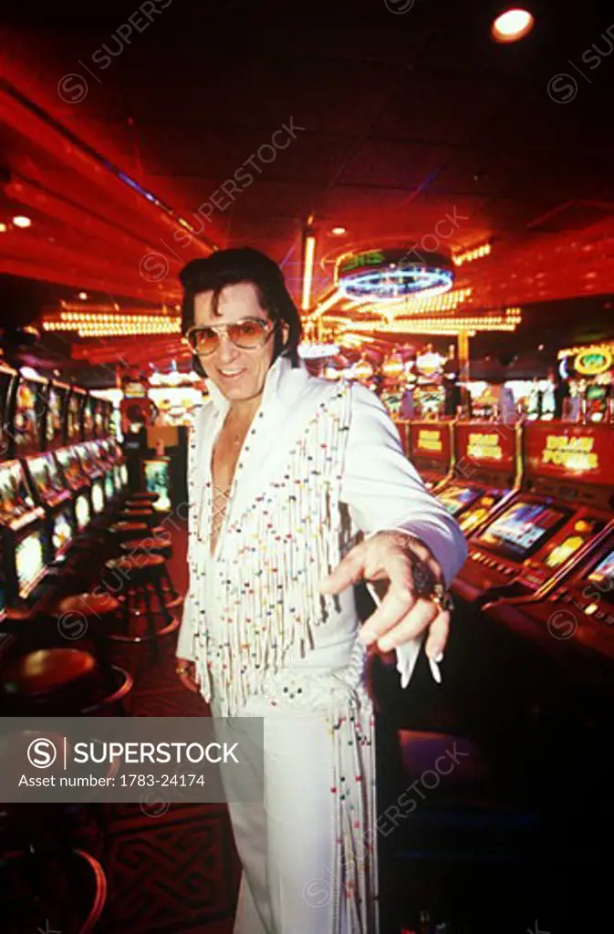 Elvis impersonator in Casino, Las Vegas , Nevada, USA.